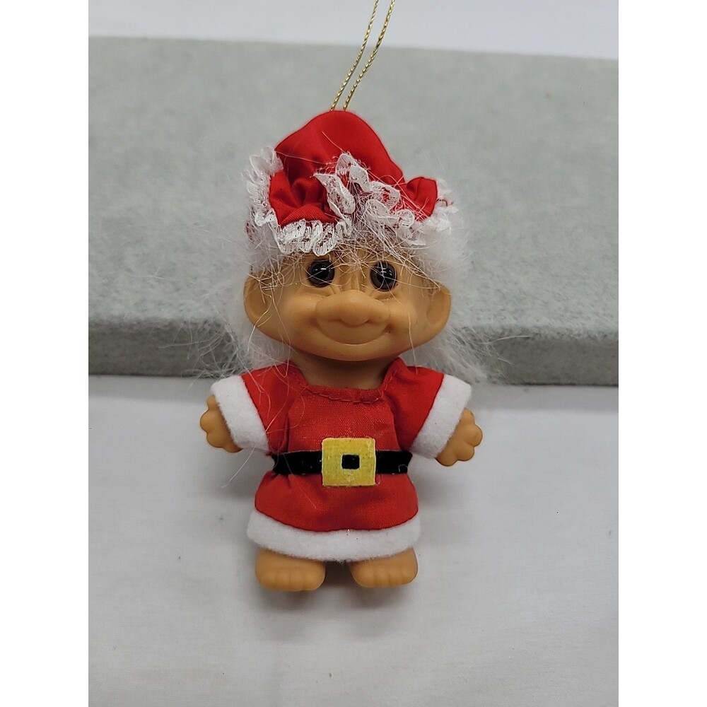 Vintage 90's Christmas Santa Russ Troll doll  4” Tall